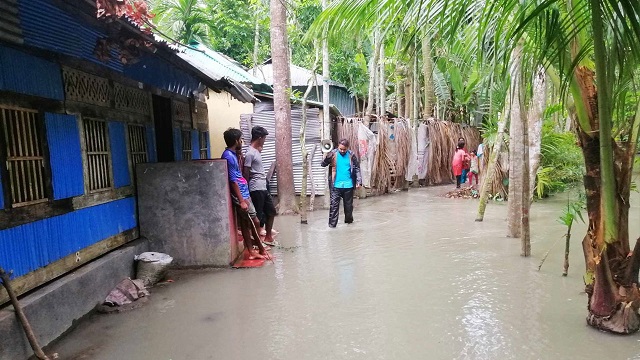 জোয়ারের পানি বেড়েছে কয়েক ফুট, পিরোজপুরে নিম্নাঞ্চল প্লাবিত